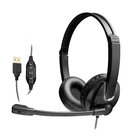 Business USB Plug Noise Cancelling Headphones Wired Gaming Headset